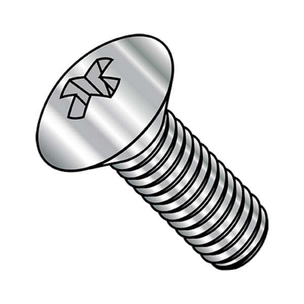 #10-32 x 3 in Phillips Oval Machine Screw, Plain Stainless Steel, 1000 PK