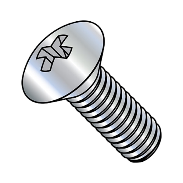 #10-32 x 1 in Phillips Oval Machine Screw, Zinc Plated Steel, 5000 PK