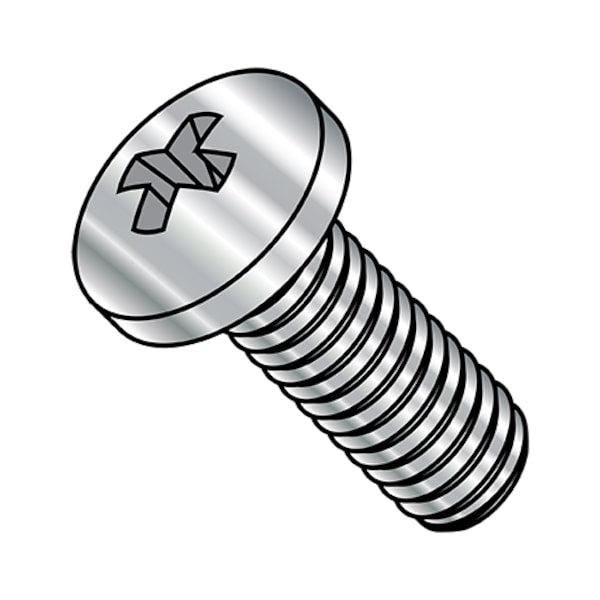 #10-32 x 1/2 in Phillips Pan Machine Screw, Plain 410 Stainless Steel, 3000 PK