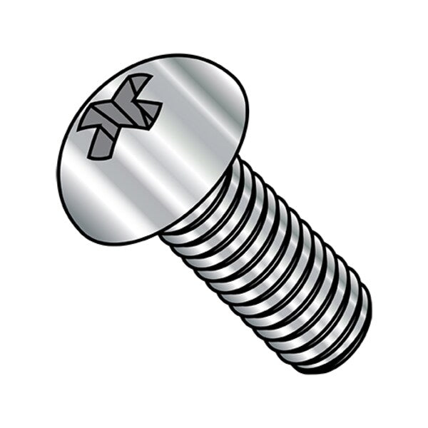 #10-32 x 1/2 in Phillips Round Machine Screw, Plain Stainless Steel, 3000 PK