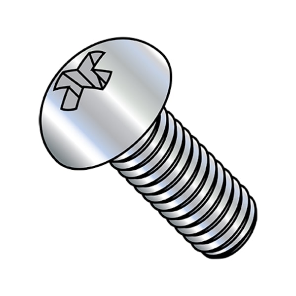 #10-32 x 3/4 in Phillips Round Machine Screw, Zinc Plated Steel, 6000 PK