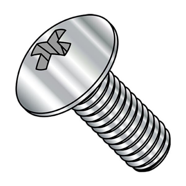 #10-32 x 1/4 in Phillips Truss Machine Screw, Plain Steel, 4000 PK