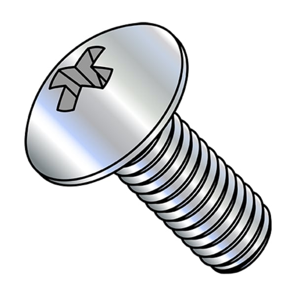 #10-32 x 3/8 in Phillips Truss Machine Screw, Zinc Plated Steel, 8000 PK