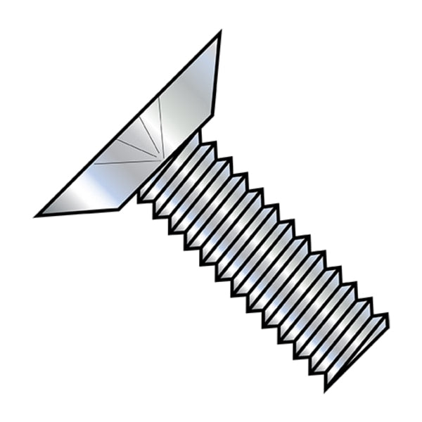 #10-32 x 1-3/4 in Phillips Flat Machine Screw, Zinc Plated Steel, 2000 PK
