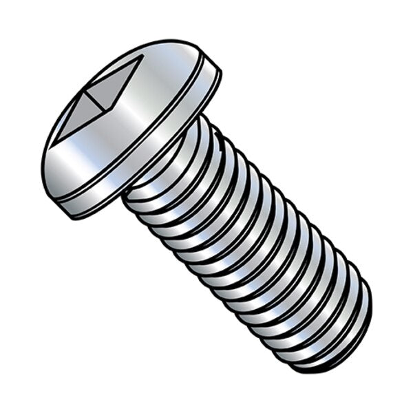 #10-32 x 1 in Square Pan Machine Screw, Zinc Plated Steel, 5000 PK