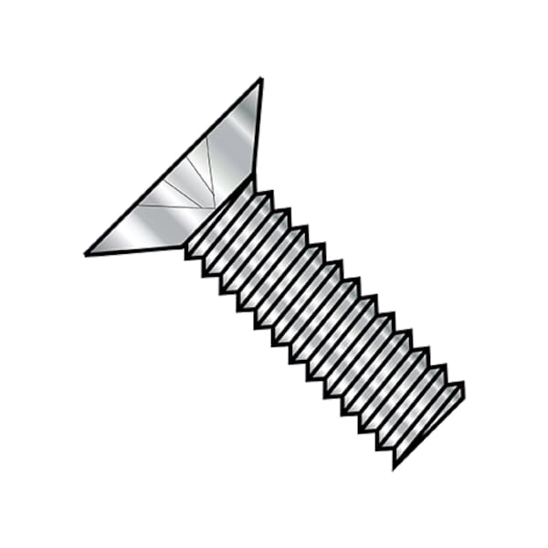 #10-32 x 7/16 in Phillips Flat Machine Screw, Plain Stainless Steel, 2000 PK