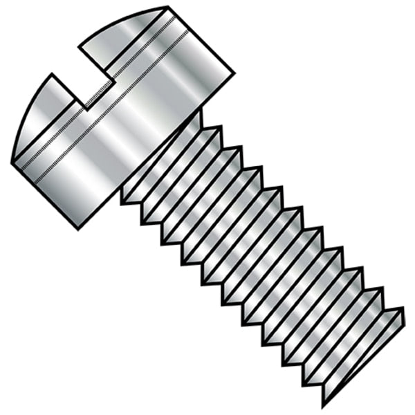 #10-32 x 1 in Slotted Fillister Machine Screw, Plain Steel, 250 PK