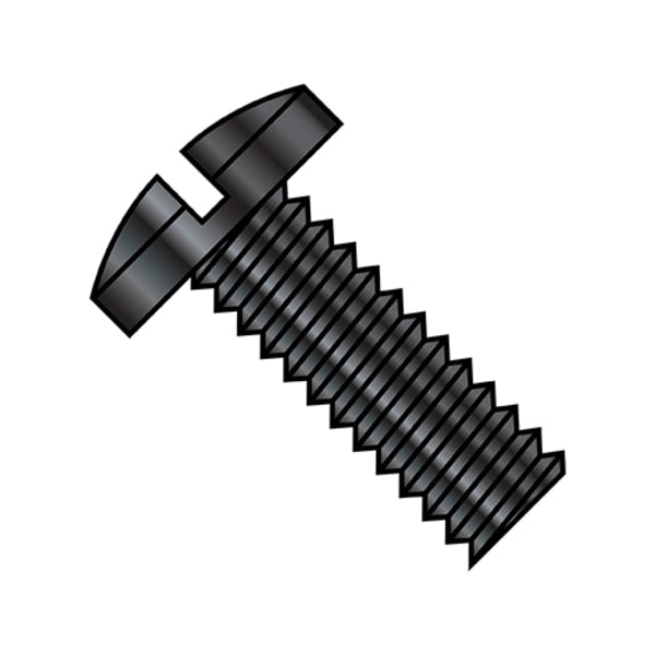 #10-32 x 1/2 in Slotted Binding Machine Screw, Black Oxide Steel, 8000 PK