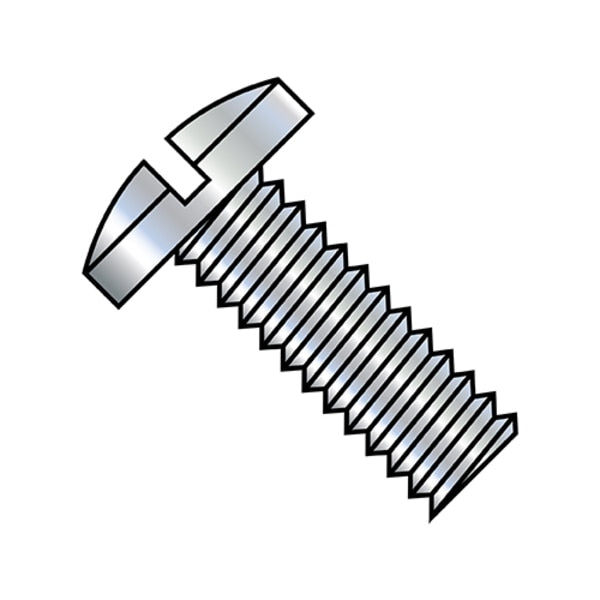 #10-32 x 1 in Slotted Binding Machine Screw, Zinc Plated Steel, 4000 PK