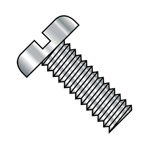 #10-32 x 1-1/2 in Slotted Pan Machine Screw, Plain Steel, 2000 PK