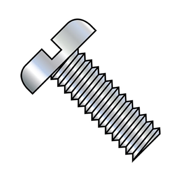 #10-32 x 1 in Slotted Pan Machine Screw, Zinc Plated Steel, 4000 PK