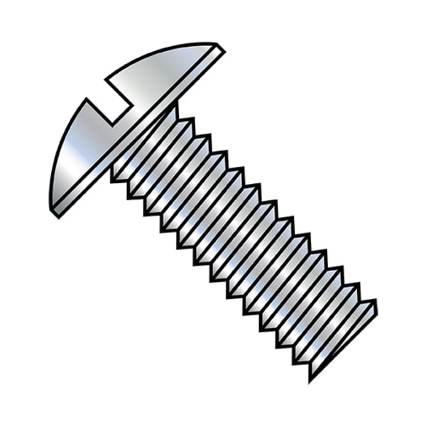 #10-24 x 6 in Slotted Truss Machine Screw, Zinc Plated Steel, 400 PK