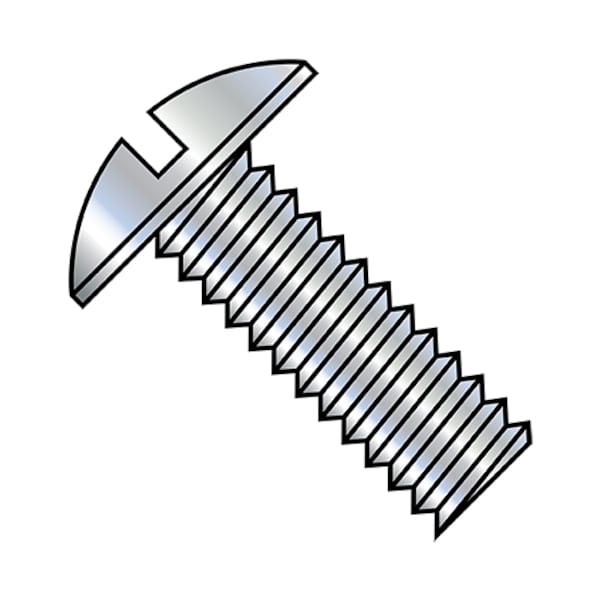 #10-32 x 1/4 in Slotted Truss Machine Screw, Zinc Plated Steel, 9000 PK
