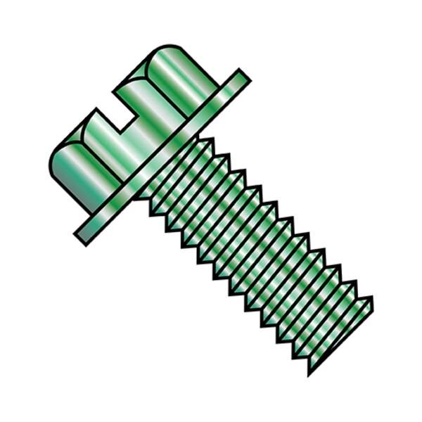#10-32 x 1/4 in Slotted Hex Machine Screw, Zinc Plated Steel, 9000 PK