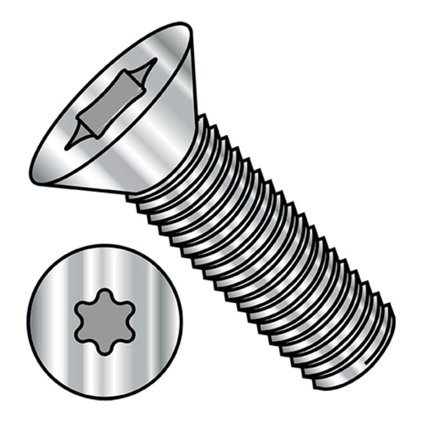 #10-32 x 1/2 in Torx Flat Machine Screw, Plain Stainless Steel, 5000 PK