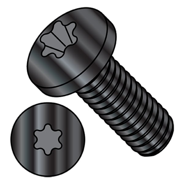 #10-32 x 1/2 in Torx Pan Machine Screw, Black Oxide Stainless Steel, 3000 PK