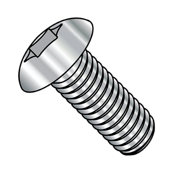 #10-32 x 1 in Torx Truss Machine Screw, Plain Stainless Steel, 2000 PK