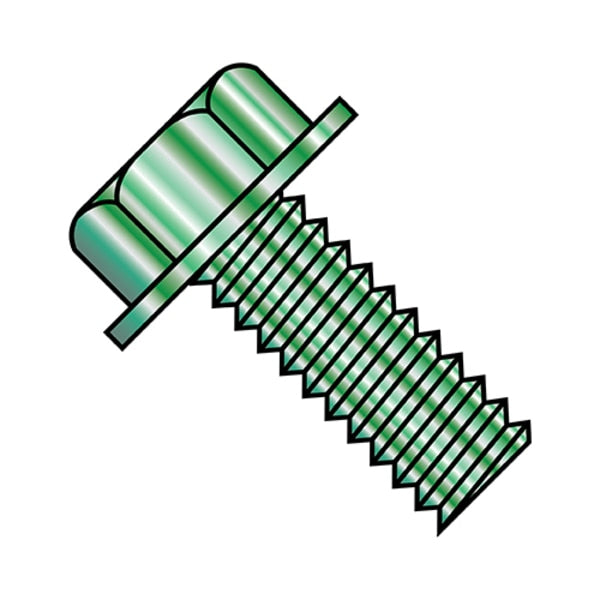 #10-32 x 1/2 in Hex Hex Machine Screw, Zinc Plated Steel, 7000 PK