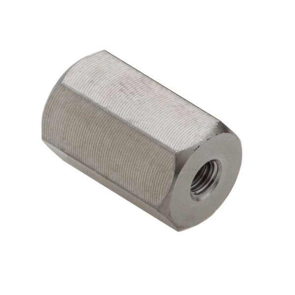 Coupling Nut, #4-40 and #6-32, Stainless Steel, Grade 18-8, Plain, 1/2 in Lg, 5/16 in Hex Wd