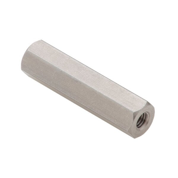 Coupling Nut, #10-32, 18-8 Stainless Steel, Not Graded, Plain, 1-1/2 in Lg, 3/8 in Hex Wd
