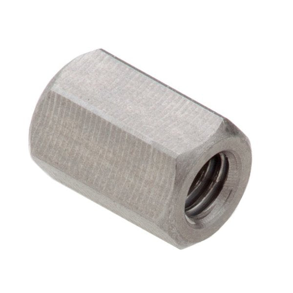 Coupling Nut, M2, Stainless Steel, Grade 18-8, Plain, 6 mm Lg, 4 mm Hex Wd