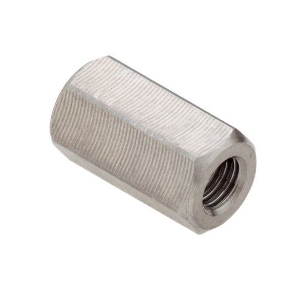 Coupling Nut, M3, 18-8 Stainless Steel, Not Graded, Plain, 9 mm Lg, 5 mm Hex Wd