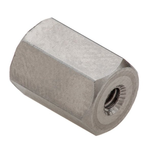 Coupling Nut, #4-40, 316 Stainless Steel, Not Graded, Plain, 7/16 in Lg, 5/16 in Hex Wd
