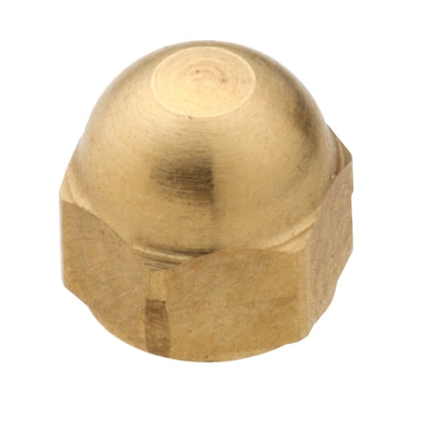 Acorn Nut, #0-80, Brass, Plain, 3/16 in H