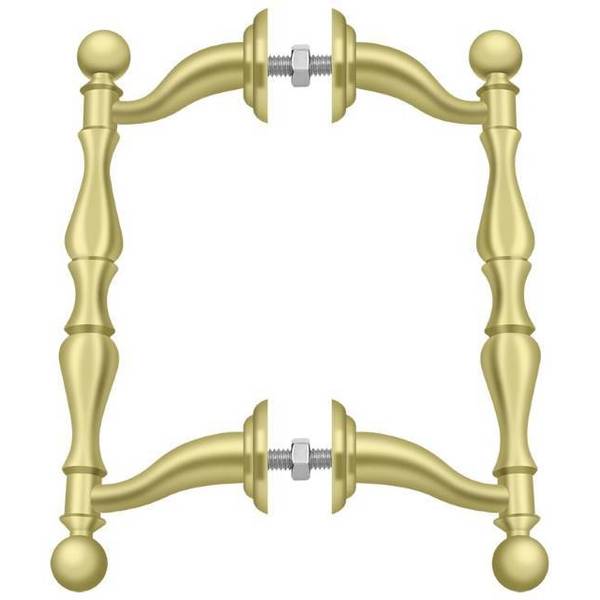 Off-Set Handle Pull, Back-To-Back Set Bright Brass