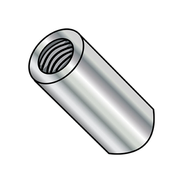 Round Standoffs, #8-32 Thrd Sz, 1/2 in Bd L, Brass Nickel Plated, 1/4 in OD