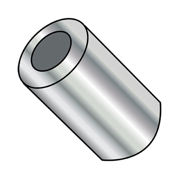 Round Spacer, #8 Screw Size, Nickel Brass, 7/8 in Overall Lg