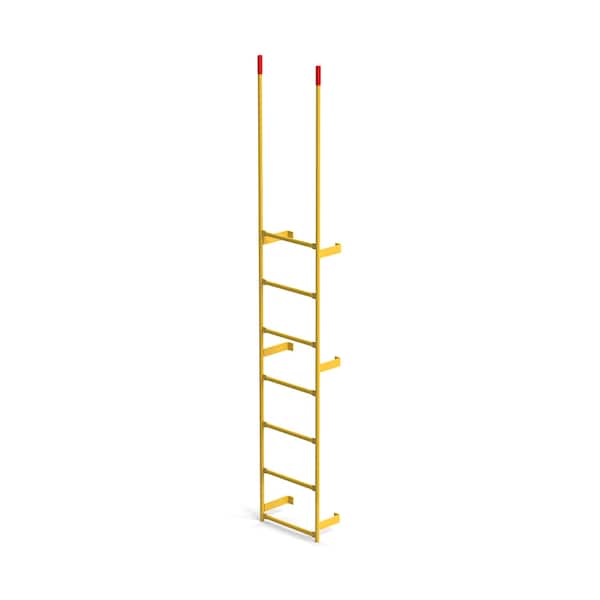 Walk Through Dock Ladder, Wall Mount, 7 Rungs, 6'2