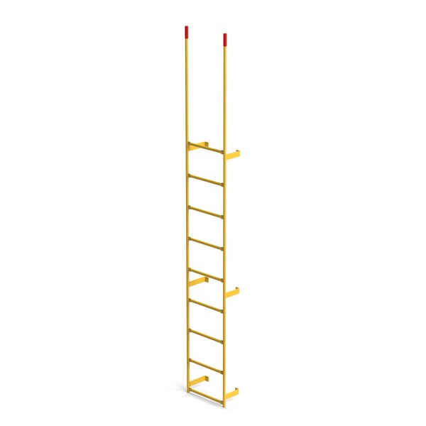 Walk Through Dock Ladder, Wall Mount, 9 Rungs, 8'2