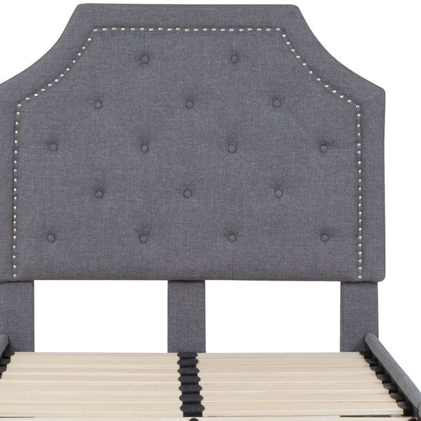 Brighton Twin Platform Bed, Light Gray