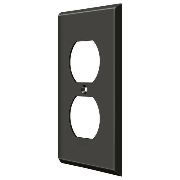 Double Outlet Switch Plate, Number of Gangs: 1 Solid Brass, Oil Rubbed Bronze Finish