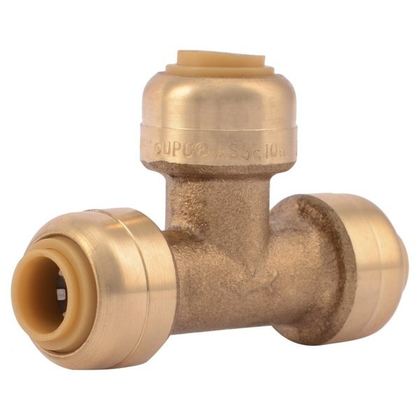 DZR Brass Tee, 1/4 in Tube Size
