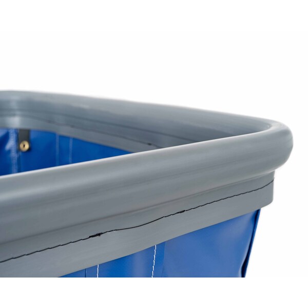 Vinyl Basket Truck with Air Cushion Bumper and Steel Base, 18 Bushel, Blue