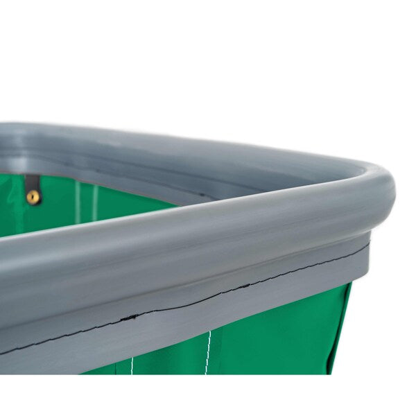 Vinyl Basket Truck with Air Cushion Bumper and Steel Base, 14 Bushel, Forest Green