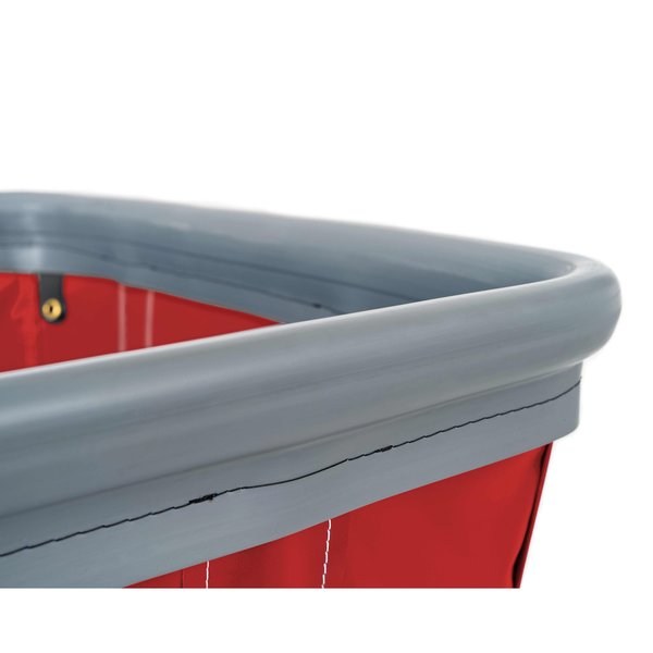 Vinyl Basket Truck with Air Cushion Bumper and Steel Base, 10 Bushel, Red
