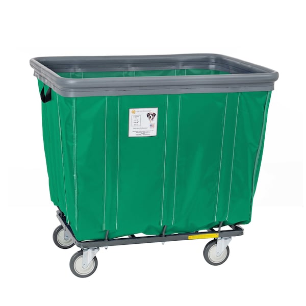 Vinyl Basket Truck with Air Cushion Bumper and Steel Base, 14 Bushel, Forest Green