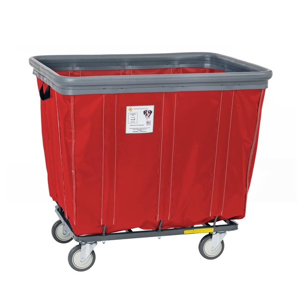 Vinyl Basket Truck with Air Cushion Bumper and Steel Base, 10 Bushel, Red