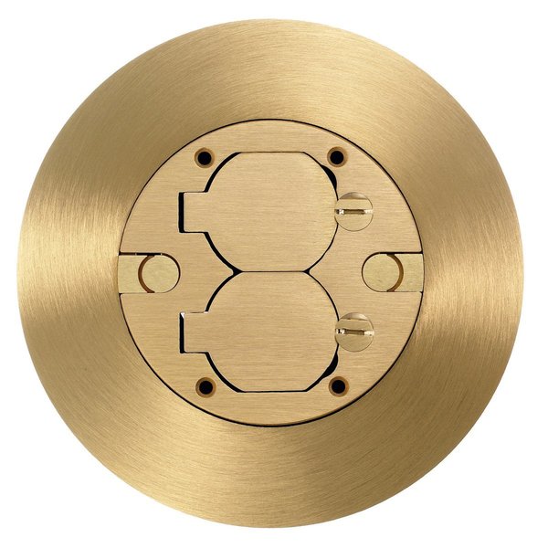 Round Brass Flr Box Flange Cover Comb