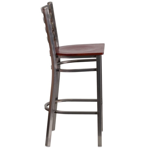 Barstool, Ladder Back, Clr w/Mahogany Sea