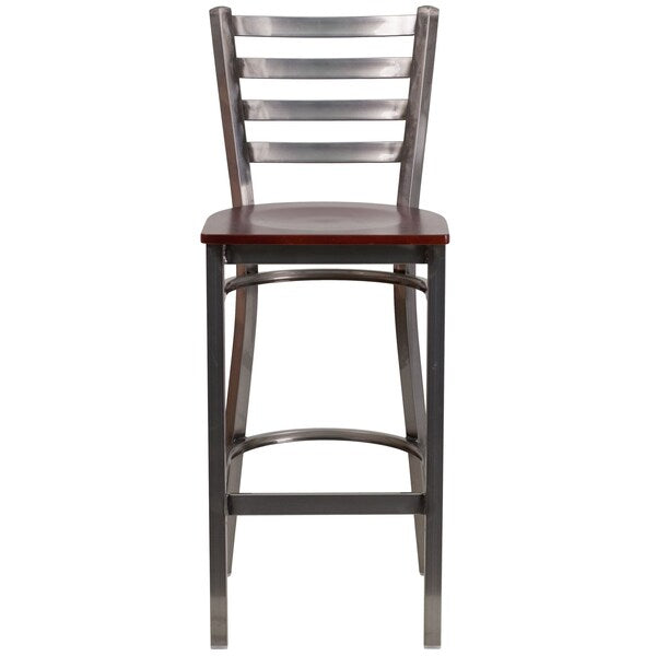 Barstool, Ladder Back, Clr w/Mahogany Sea