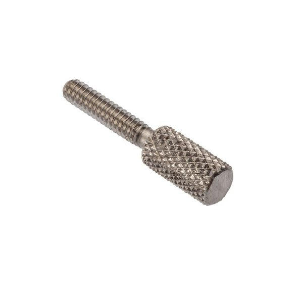 Thumb Screw, #4-40 Thread Size, Knurl Narrow Head, Plain Stainless Steel, 1/2 in Lg