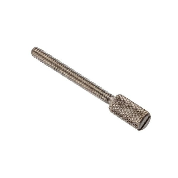 Thumb Screw, #4-40 Thread Size, Slotted, Plain Stainless Steel, 1 in Lg