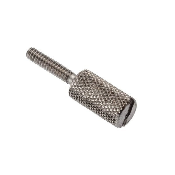 Thumb Screw, #4-40 Thread Size, Slotted, Plain Stainless Steel, 1/2 in Lg