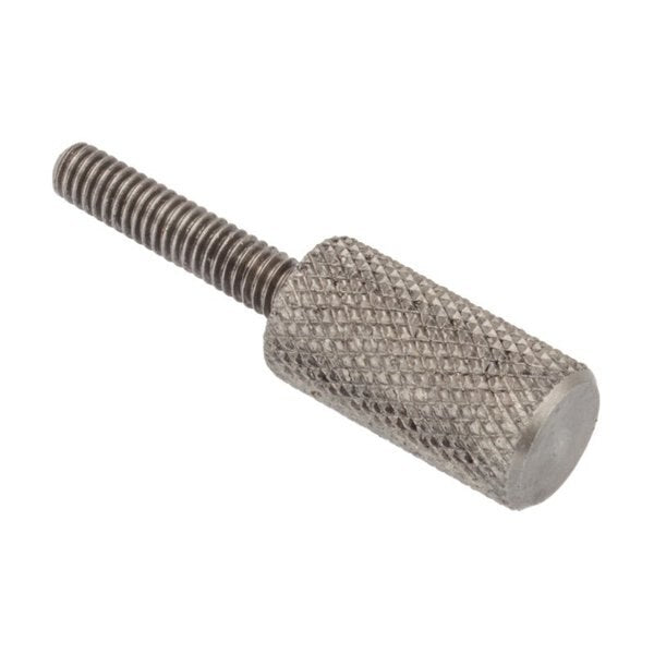 Thumb Screw, #4-48 Thread Size, Knurl Narrow Head, Plain Stainless Steel, 1/2 in Lg