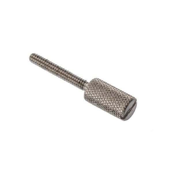 Thumb Screw, #4-40 Thread Size, Slotted, Plain Stainless Steel, 3/4 in Lg