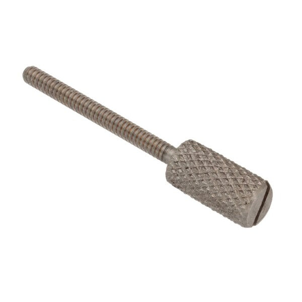 Thumb Screw, #4-40 Thread Size, Slotted, Plain Stainless Steel, 1 in Lg